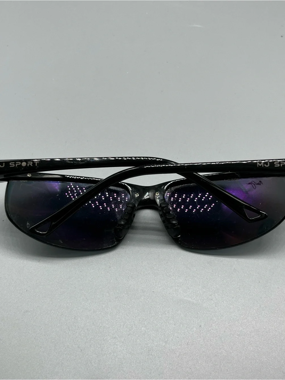 Maui Jim Black Frame Grey Lens Shield Sunglasses with Brown Case